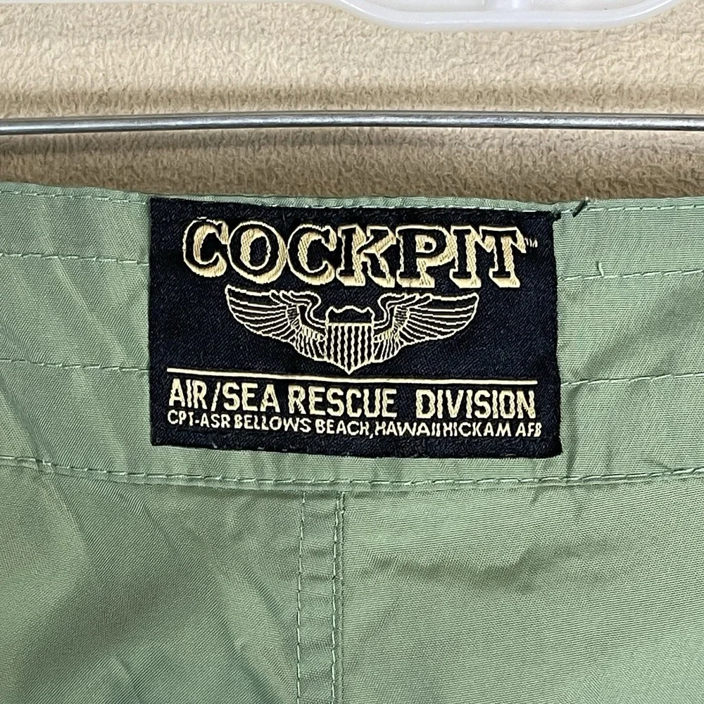 Cockpit USA Board Shorts Mens 33 Air/Sea Rescue Division Sage Green EUC